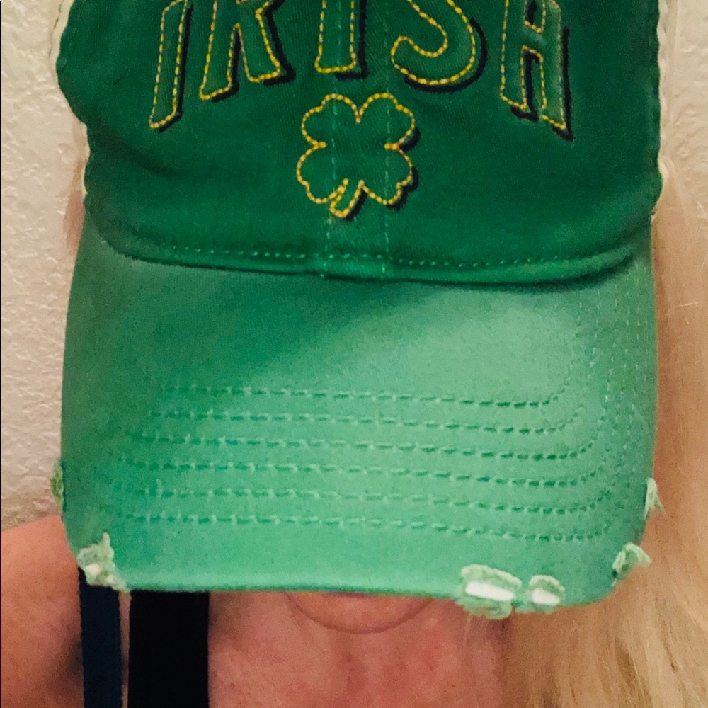 Irish ☘️ embroidered Distressed fitted cap.